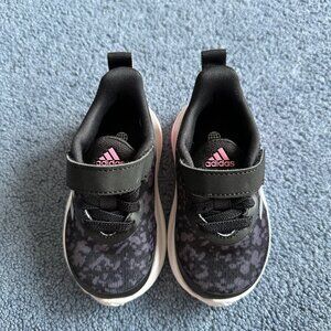 Adidas Toddler Girl's Black & Pink Tennis Sneaker Running Shoes Size 5